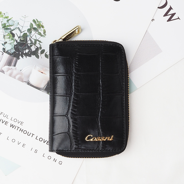 便攜式大(dà)小(xiǎo)皮革信用(yòng)拉鏈卡夾ID名片錢(qián)包夾