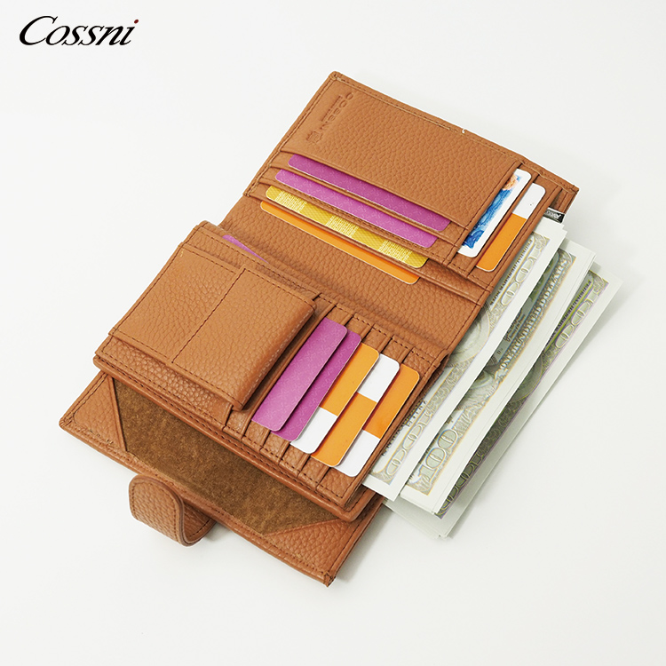 3折男(nán)士錢(qián)包Rfid錢(qián)包，帶硬币口袋，定制(zhì)短(duǎn)款設計(jì)，真皮修身(shēn)三折錢(qián)包