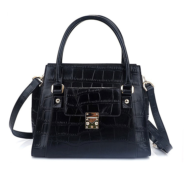 100％真皮女(nǚ)士手提包斜挎納帕紋壓花(huā)鳄魚皮3合1女(nǚ)士手提包