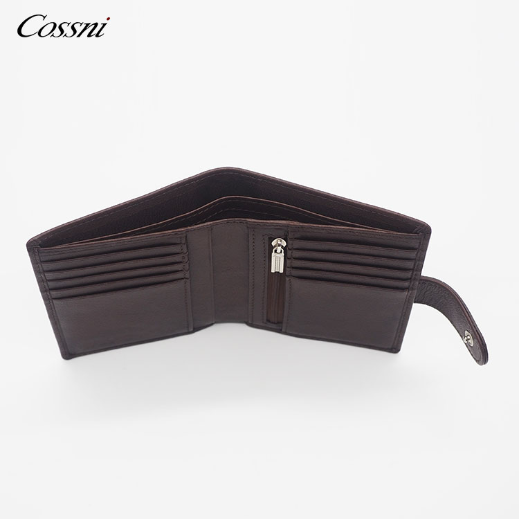 男(nán)士真皮短(duǎn)款Bifold RFID錢(qián)包