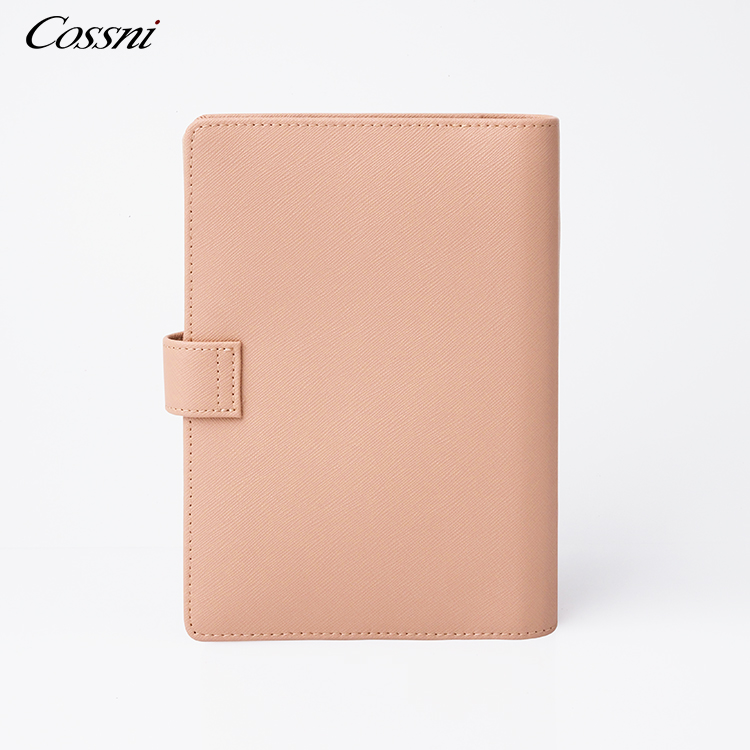 定制(zhì)筆(bǐ)記本電(diàn)腦(nǎo)套個(gè)性化(huà)Saffiano皮革筆(bǐ)記本計(jì)劃器(qì)套，帶金(jīn)戒指